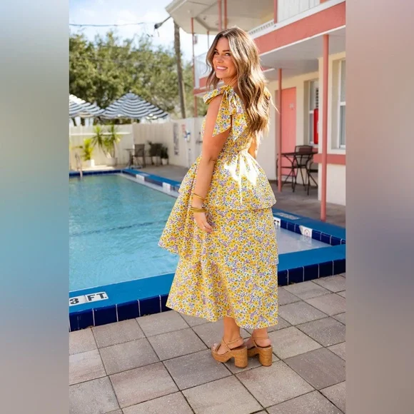 NEW Buddy Love DREW TIERED MIDI DRESS - SUNNY HUNNY